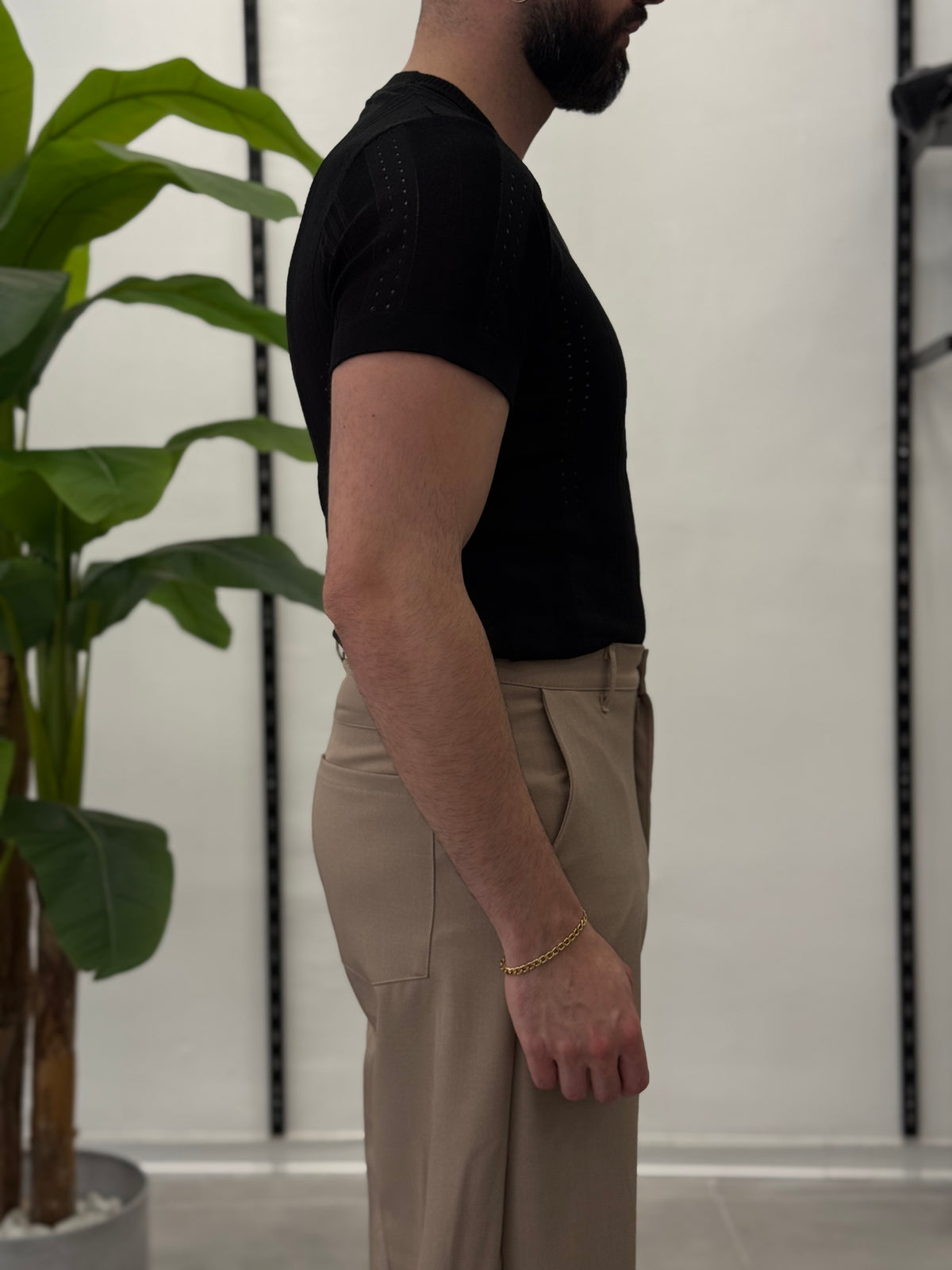 Linen Shirt with Korean Collar 