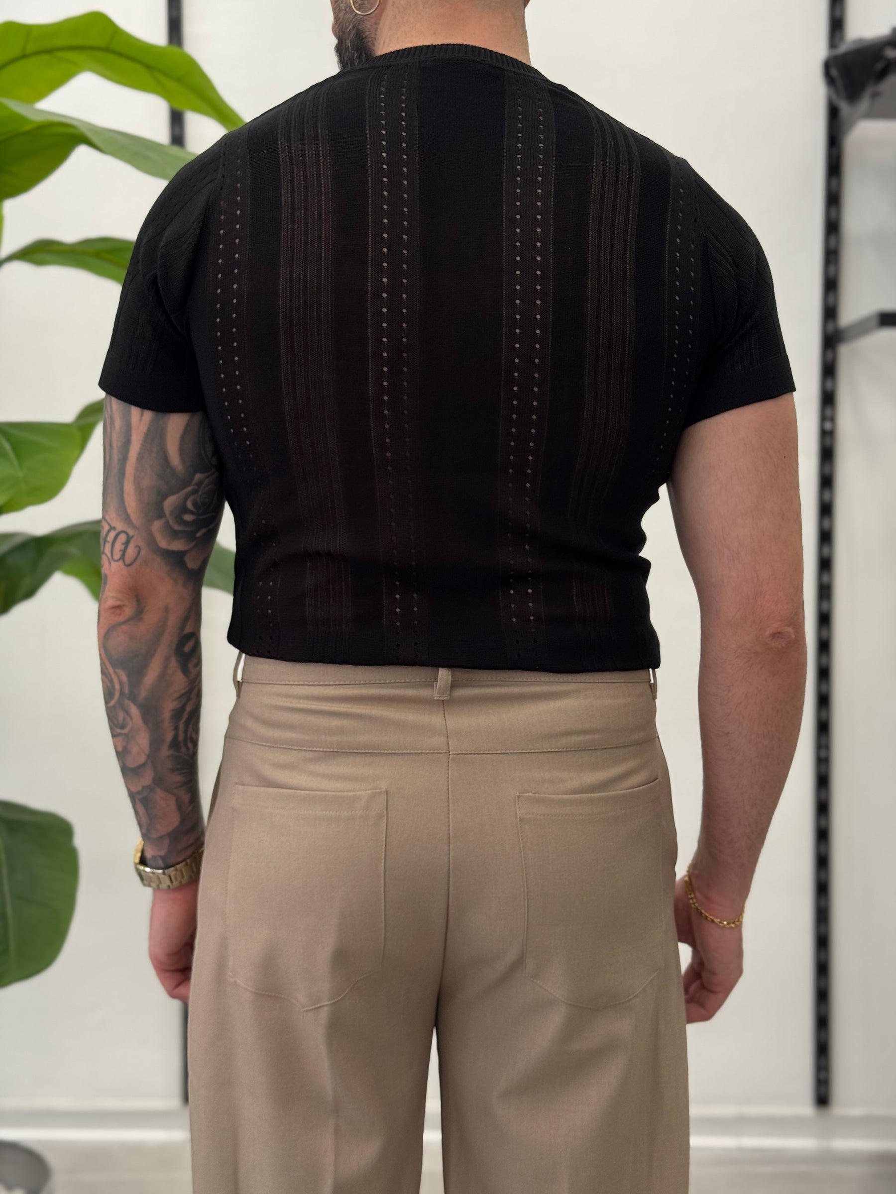 Linen Shirt with Korean Collar 