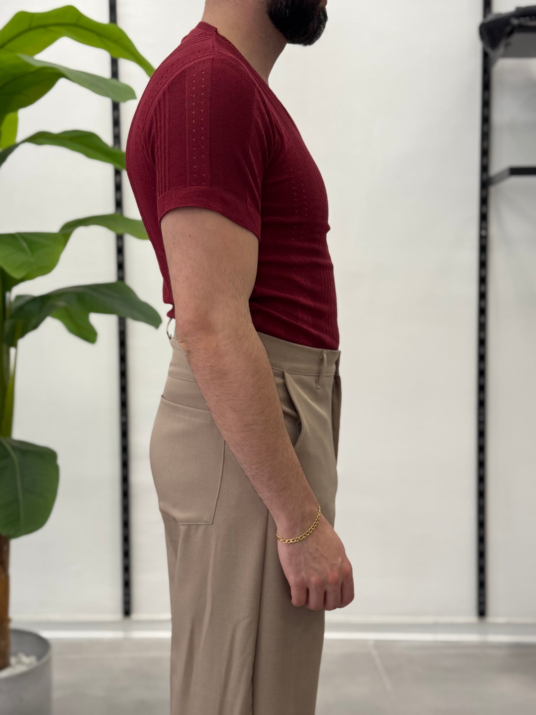 Linen Shirt with Korean Collar 