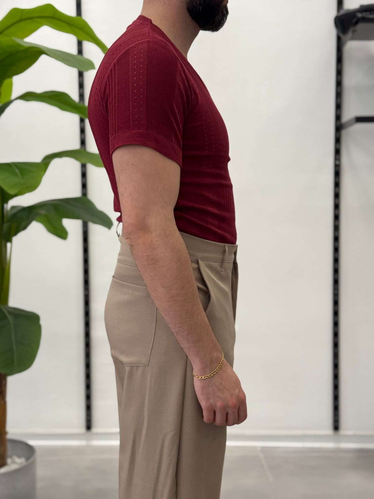 Linen Shirt with Korean Collar 