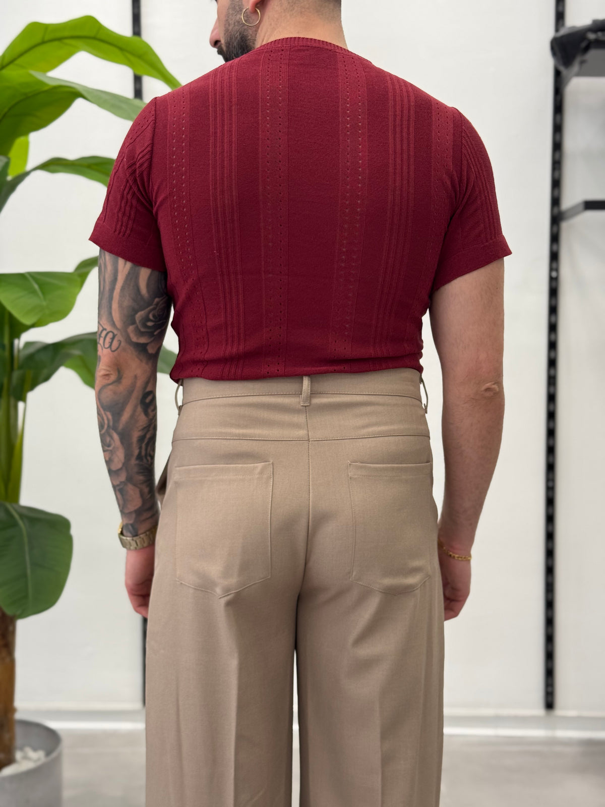 Linen Shirt with Korean Collar 