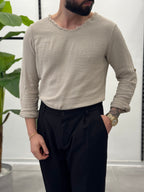 Fringed Collar Sweater - FLAG STORE