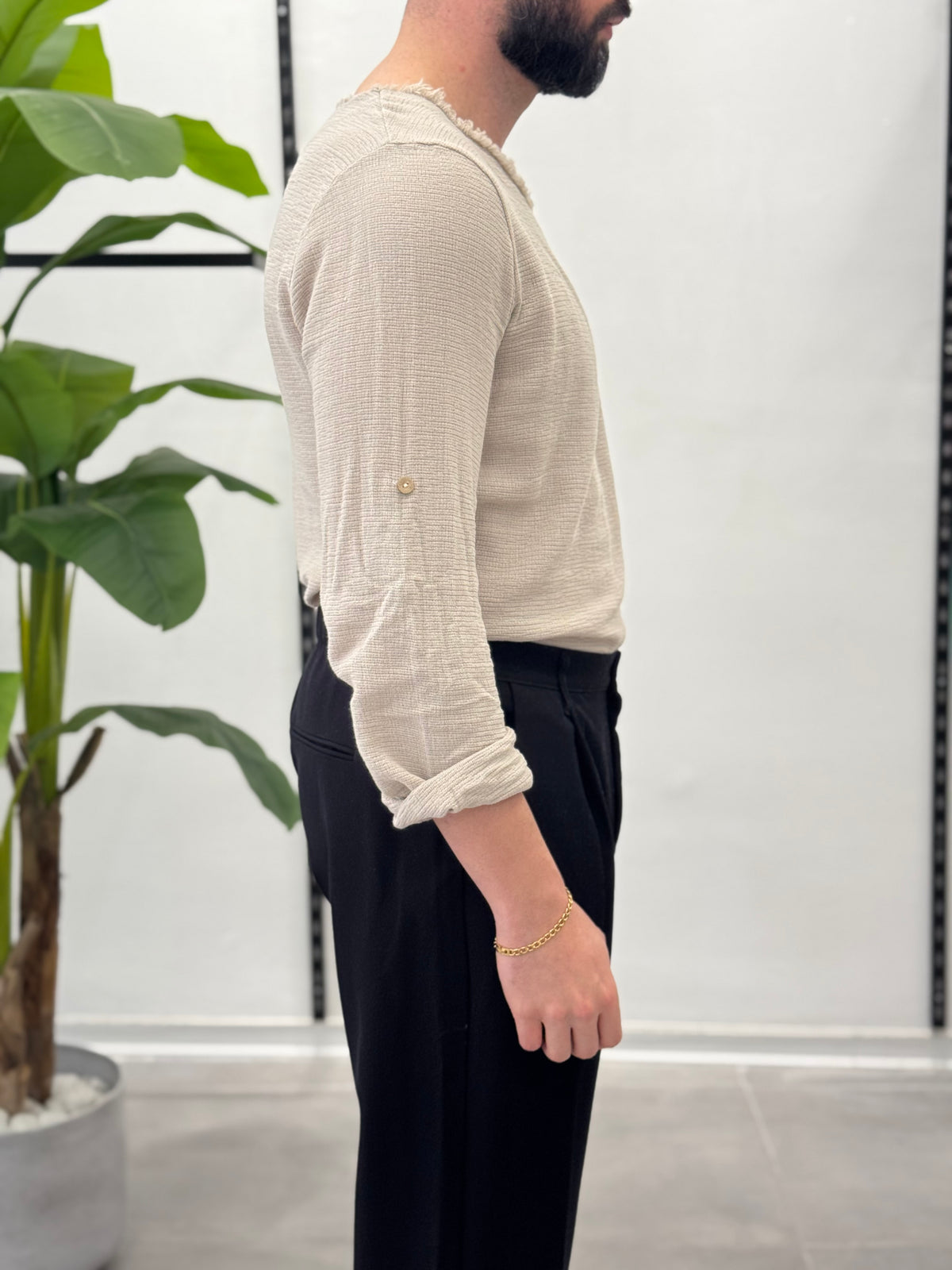 Fringed Collar Sweater - FLAG STORE