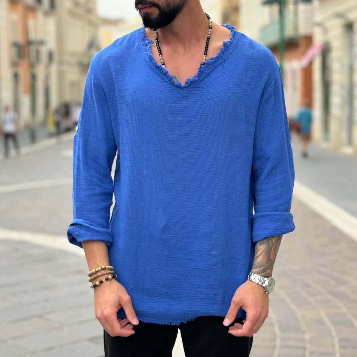 Fringed Collar Sweater - FLAG STORE