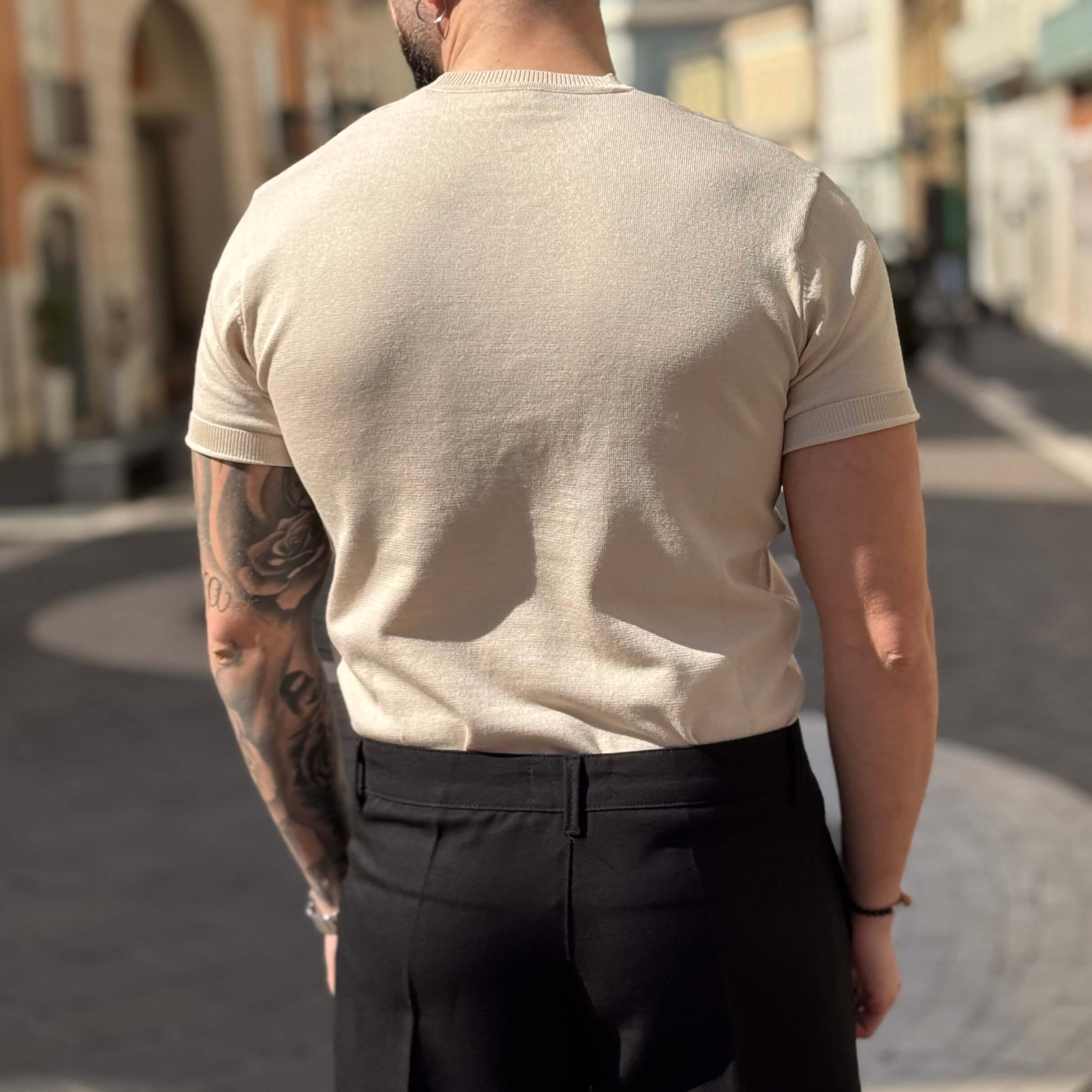 Maglia sabbia stretch mezza manica - FLAG STORE