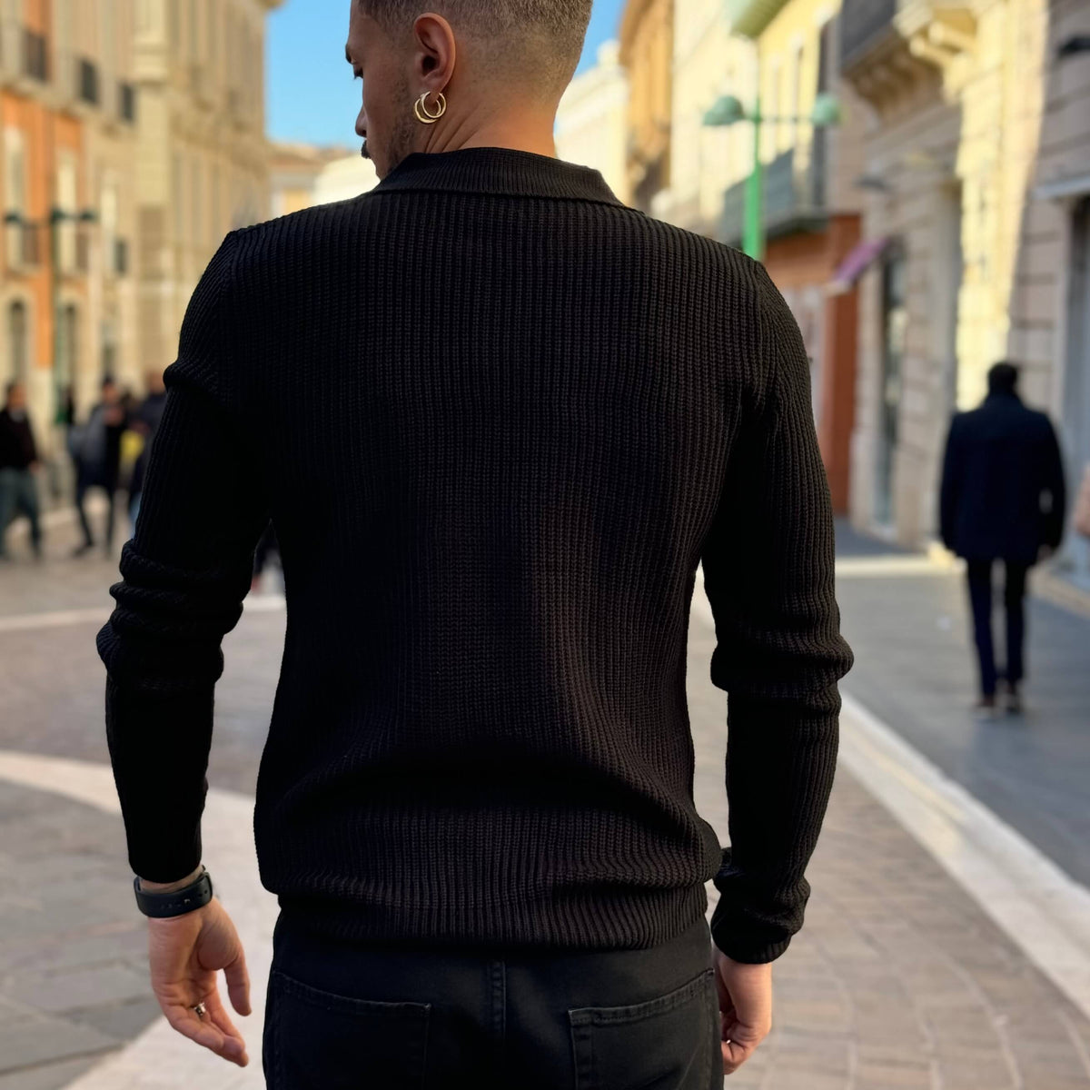Black Polo Sweater - FLAG STORE