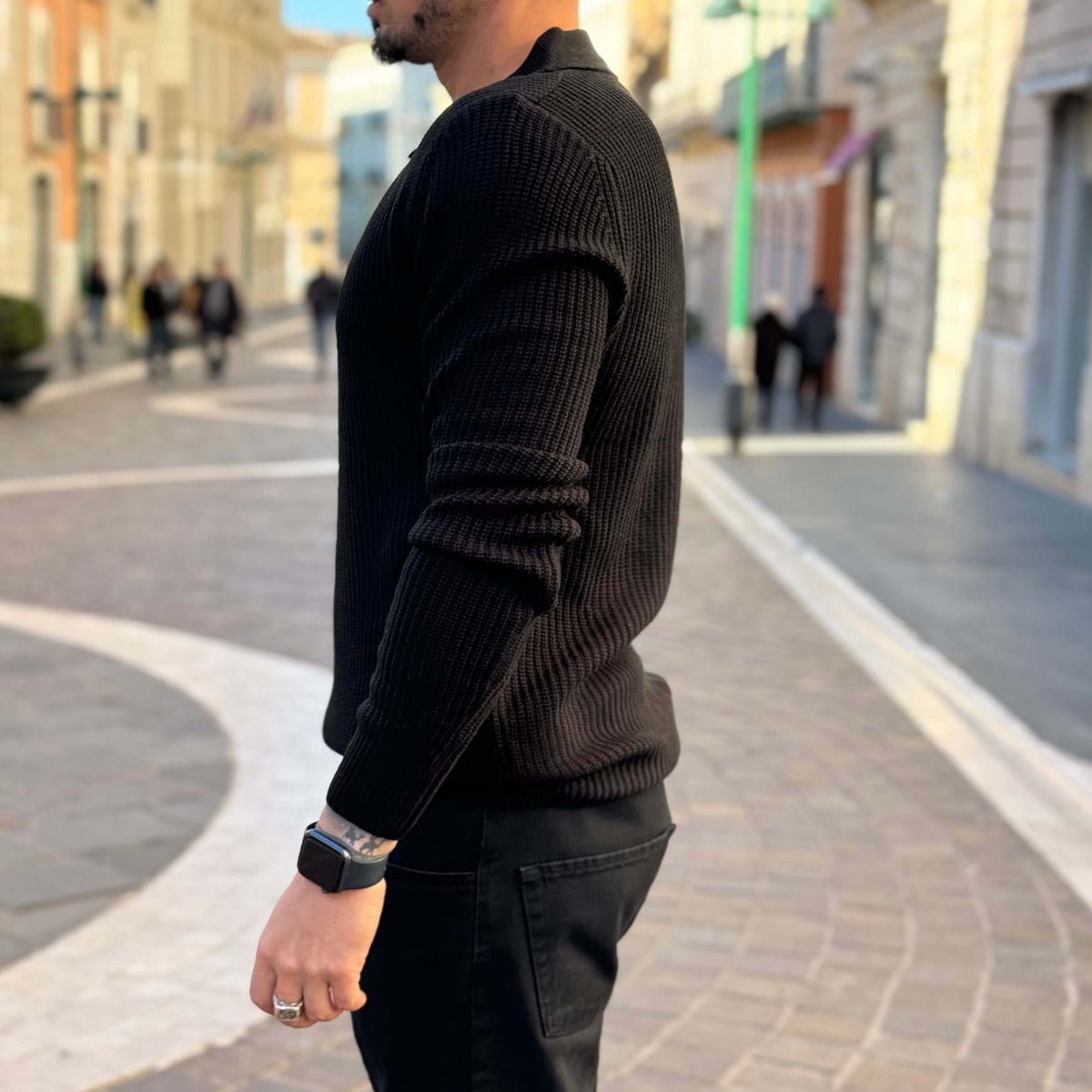 Black Polo Sweater - FLAG STORE