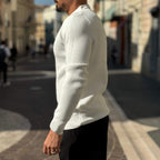 White ribbed sweater - FLAG STORE
