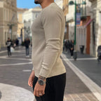 Maglioncino beige a costine - FLAG STORE