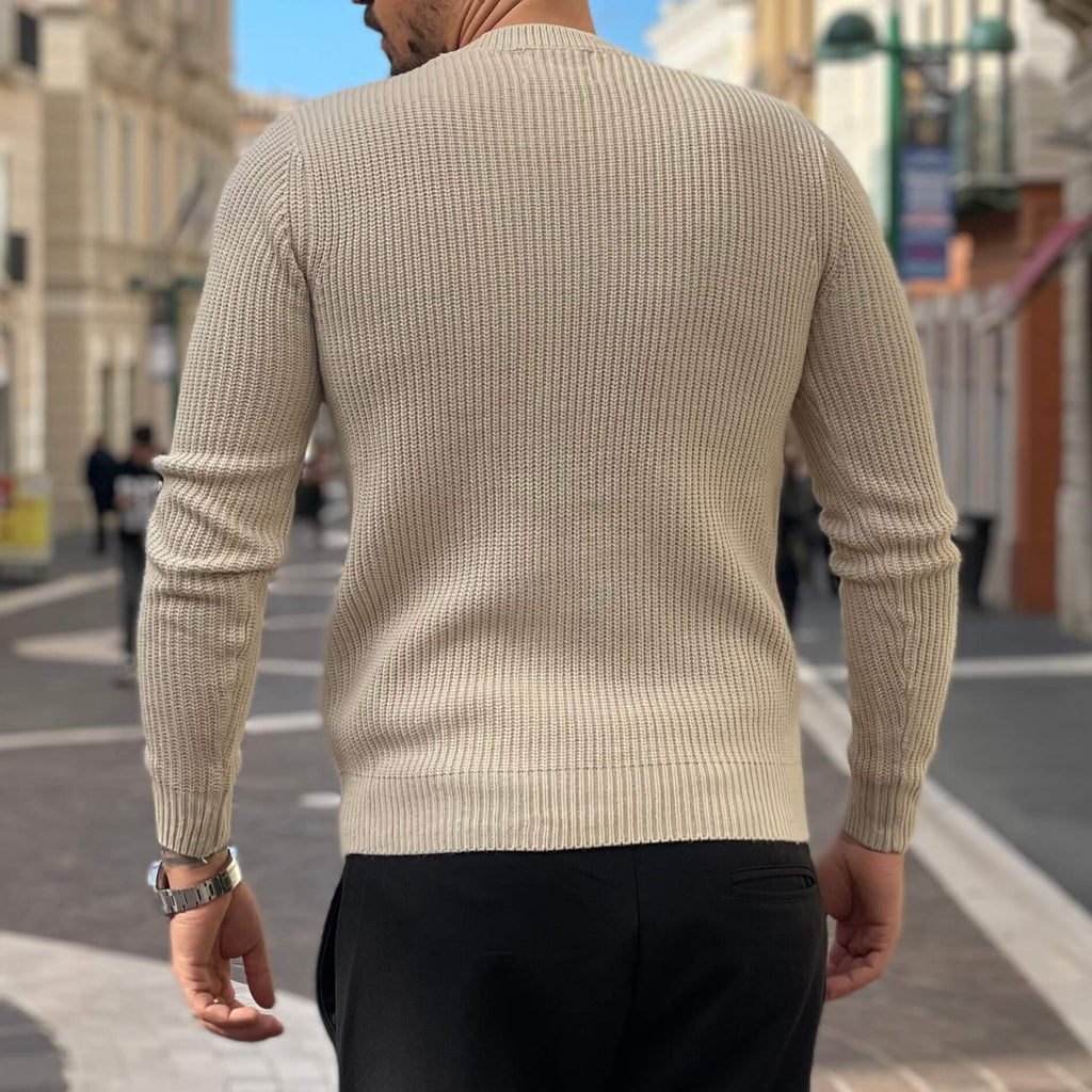 Maglioncino beige a costine - FLAG STORE