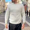 White ribbed sweater - FLAG STORE