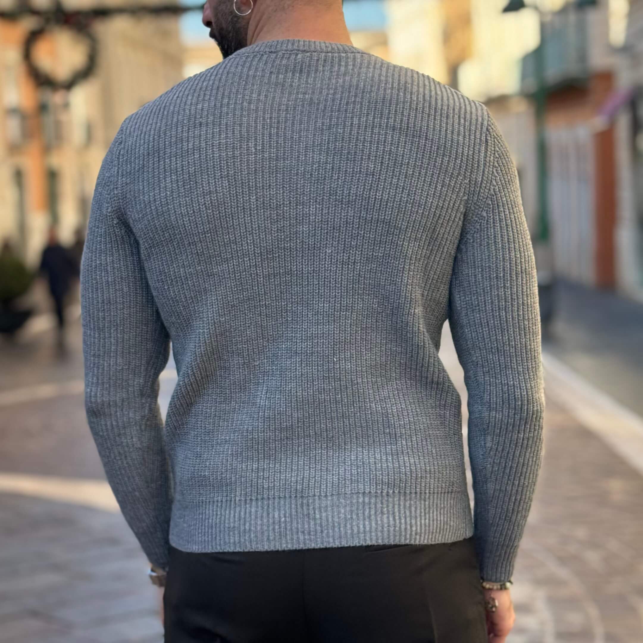 Maglioncino grigio a costine - FLAG STORE