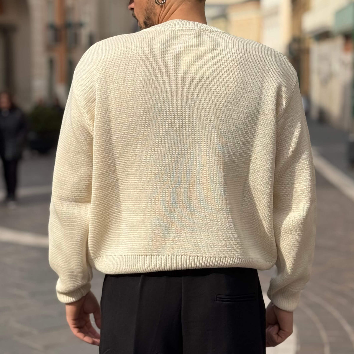 Lightweight Cropped Straw Sweater - FLAG STORE