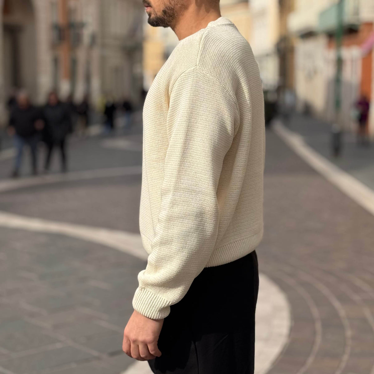 Lightweight Cropped Straw Sweater - FLAG STORE