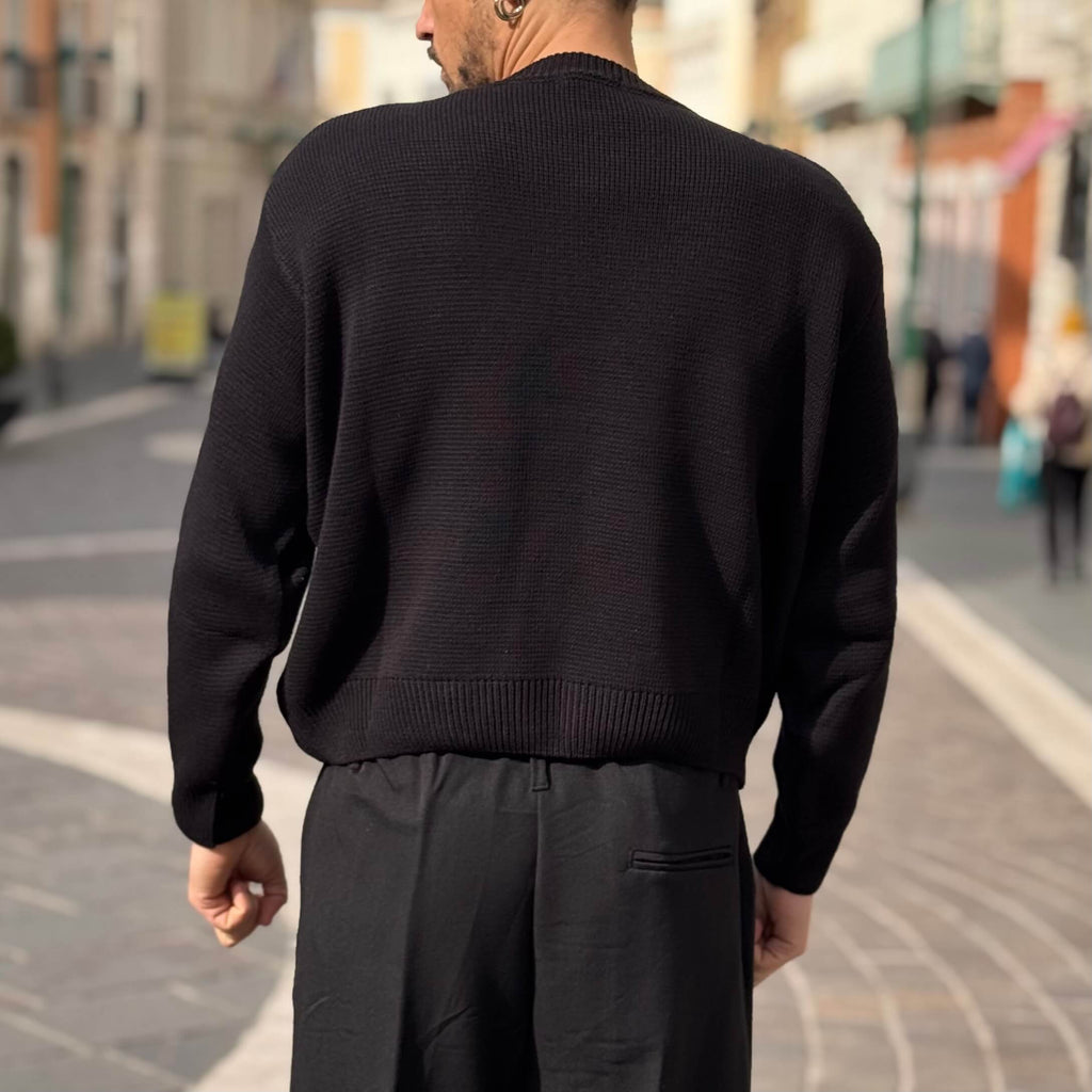 Maglioncino leggero cropped nero - FLAG STORE