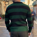 Black and Green Striped Polo Sweater - FLAG STORE