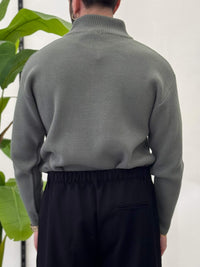 Thumbnail for Maglione Mason con zip - Grigio