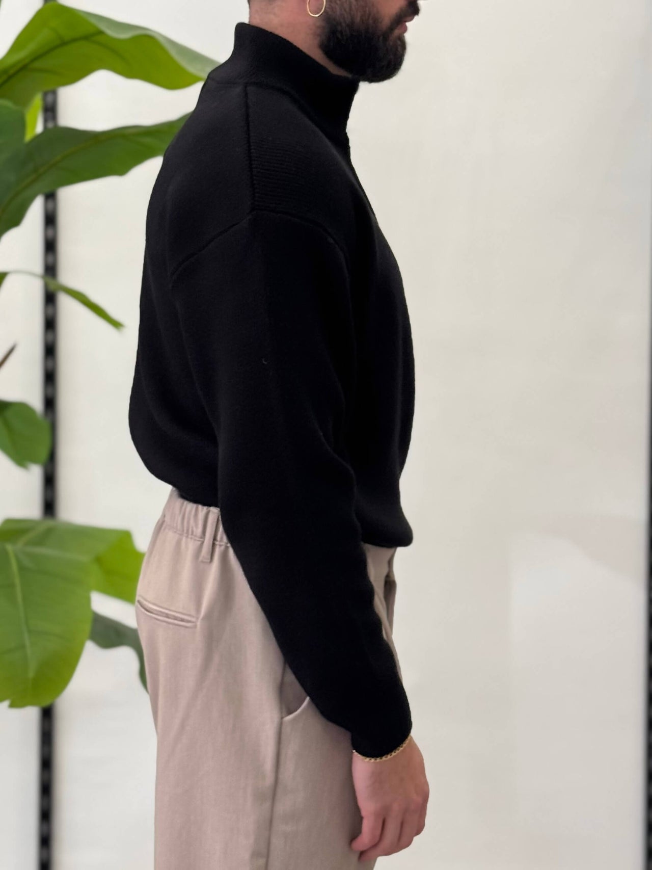 Maglione Mason con zip - Nero