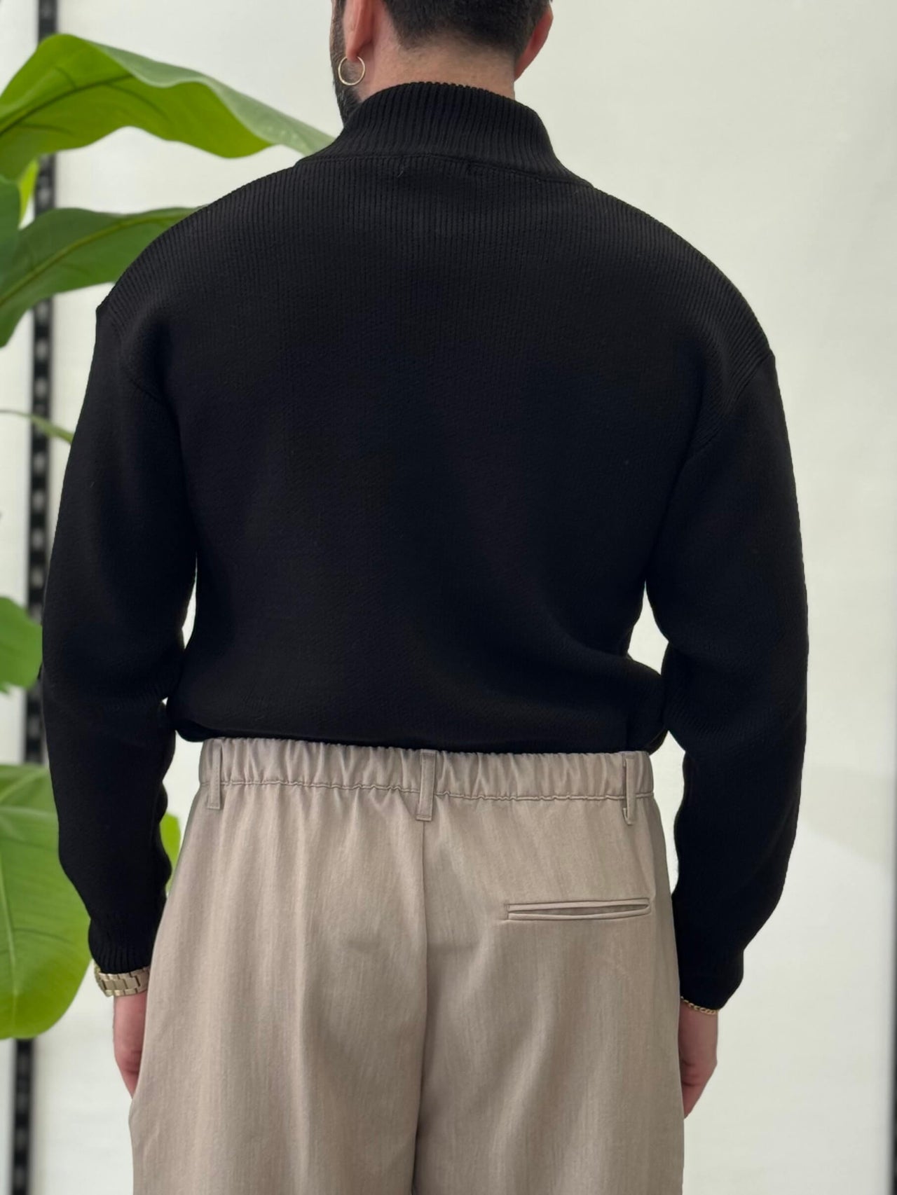 Maglione Mason con zip - Nero