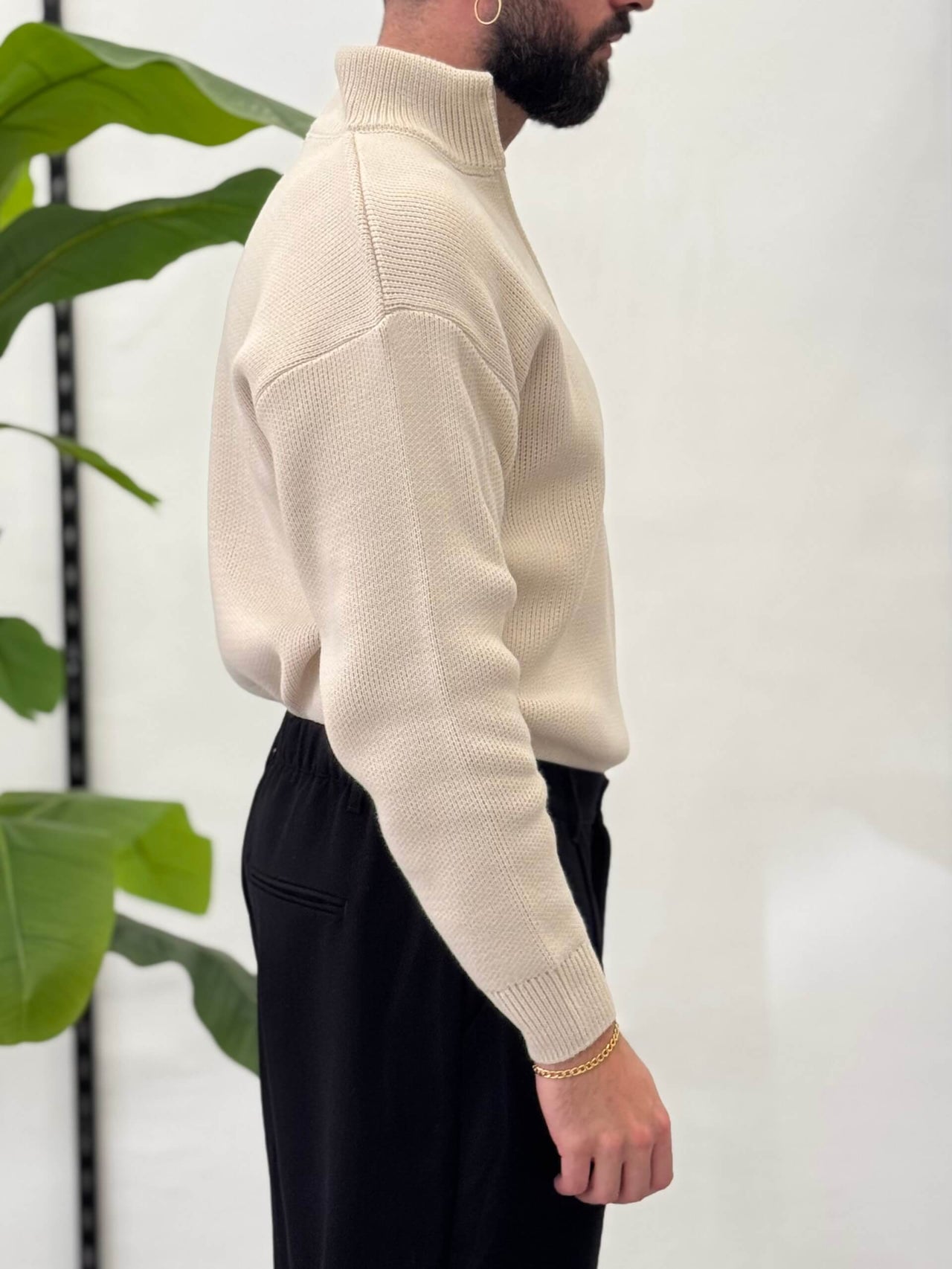 Maglione Mason con zip - Sabbia