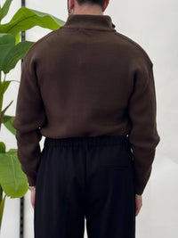 Thumbnail for Maglione Mason con zip - Cioccolato