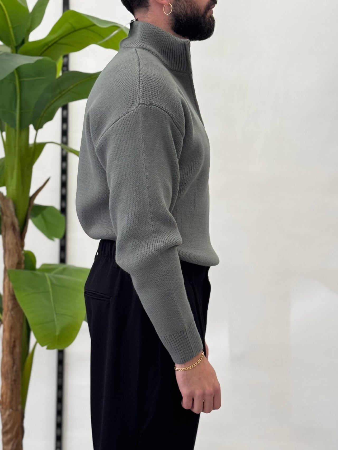 Maglione Mason con zip - Grigio