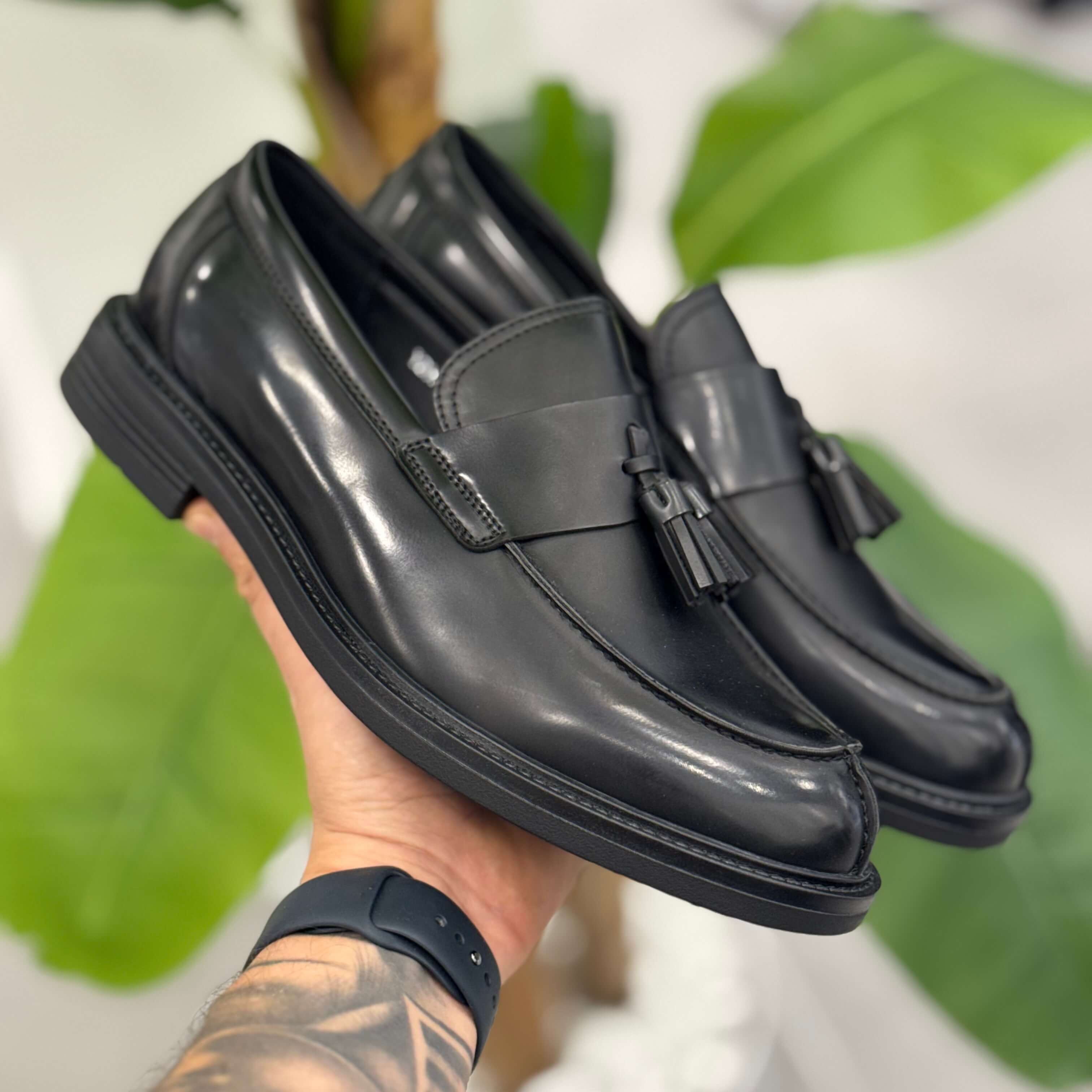 Mocassino con Nappine Nero