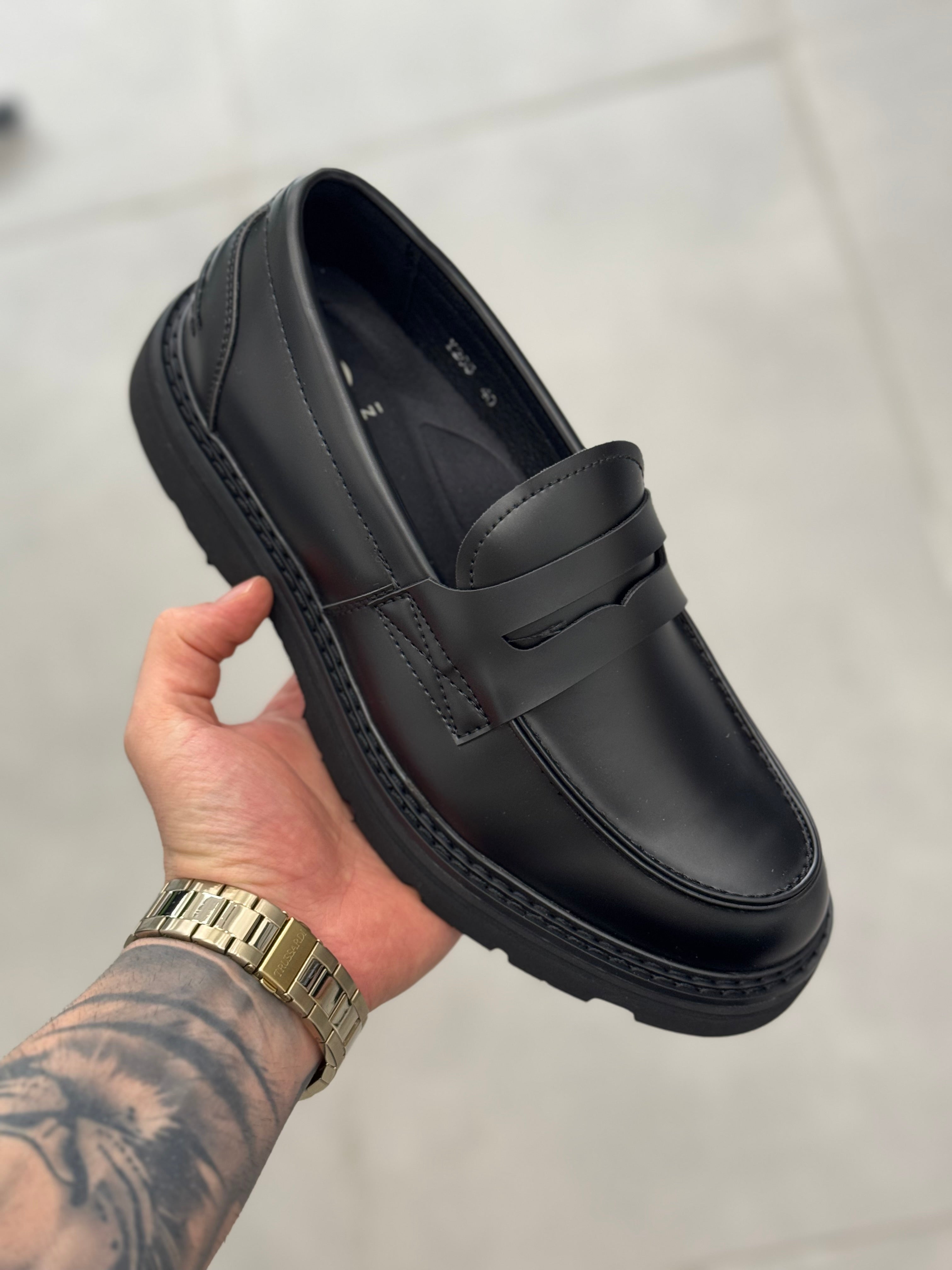 Mocassino con Suola Carrarmato Nero