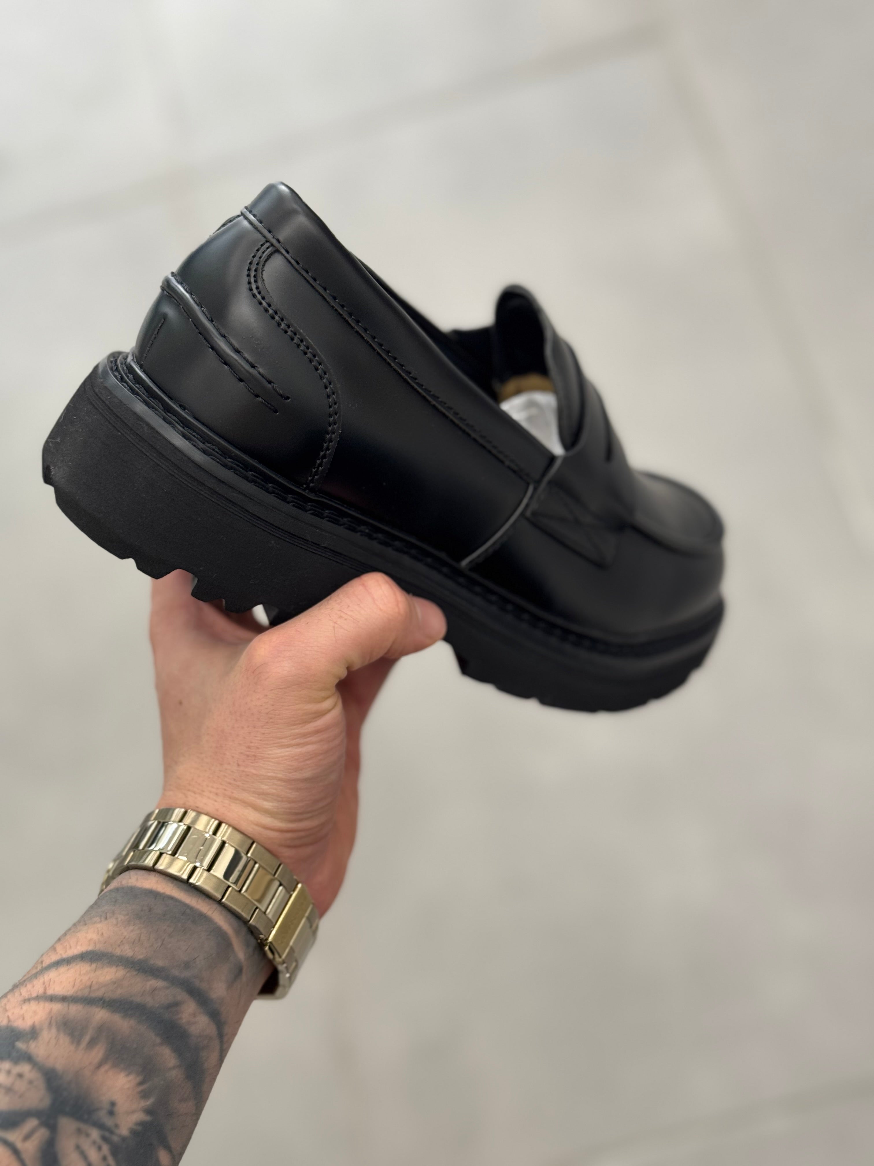 Mocassino con Suola Carrarmato Nero