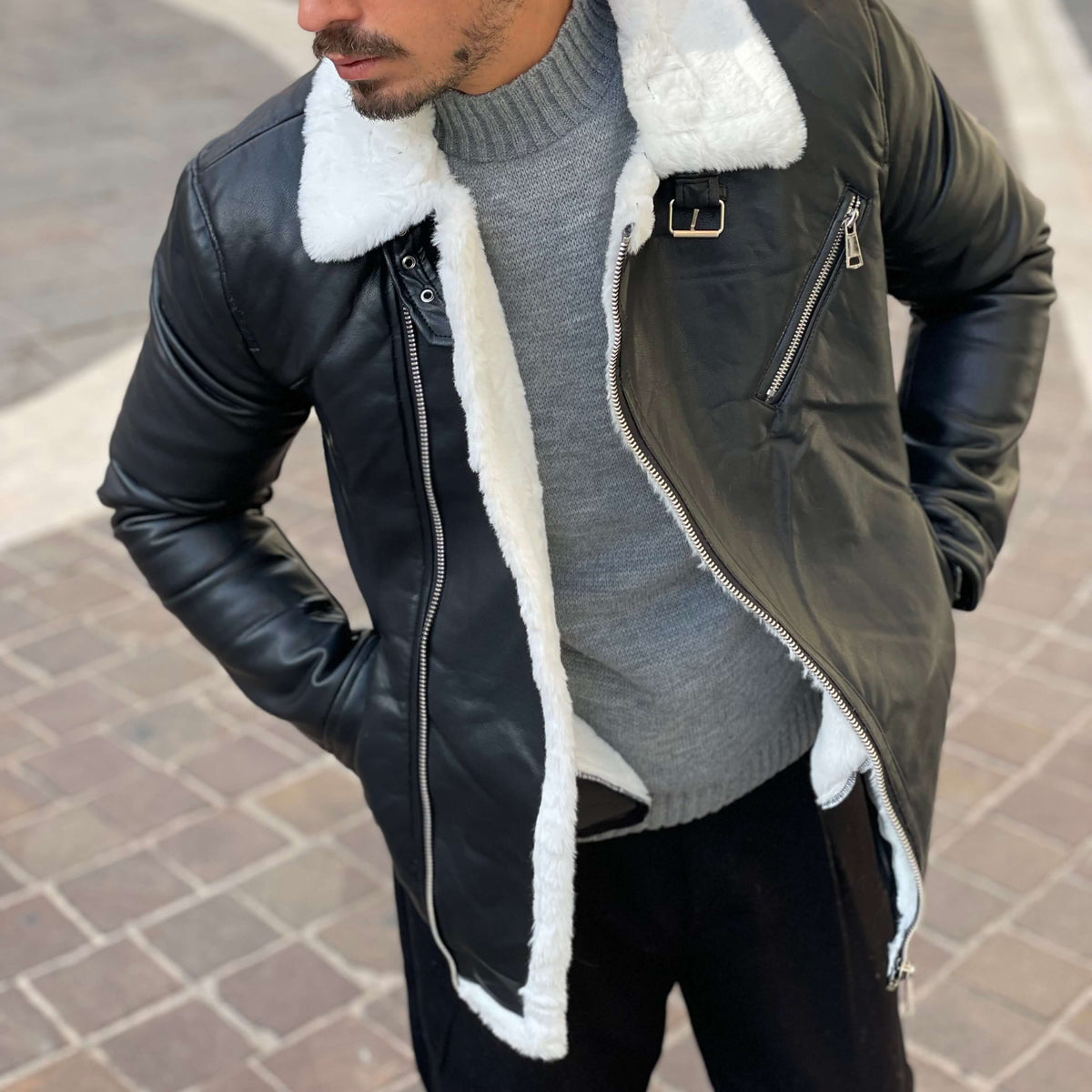 Black Sheepskin Jacket 2.0 - FLAG STORE 