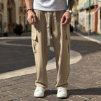 Pantalaccio tasconato cargo gamba larga sabbia - FLAG STORE