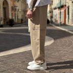 Pantalaccio tasconato cargo gamba larga sabbia - FLAG STORE