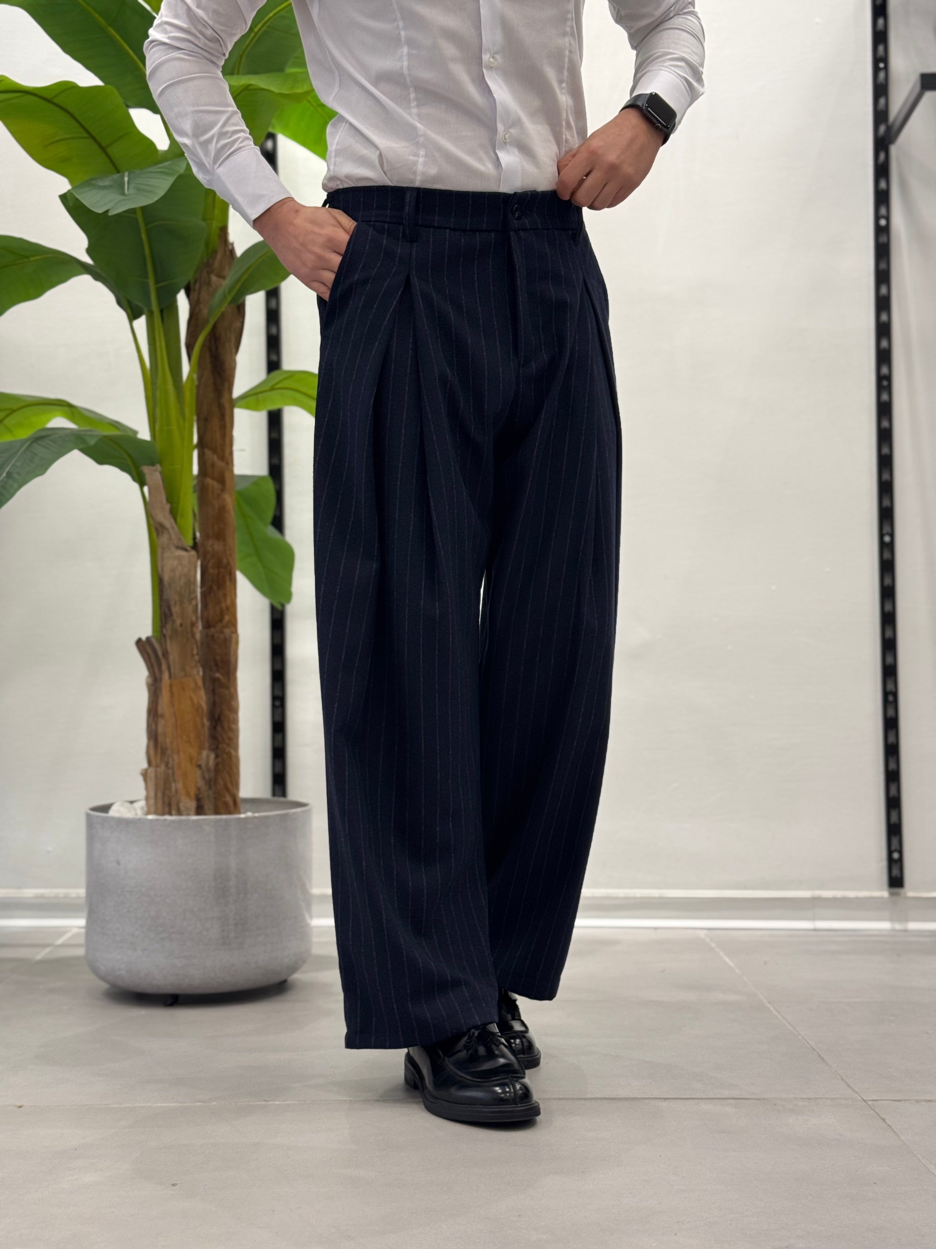 Pantalone Ampio Brooklyn - Gessato