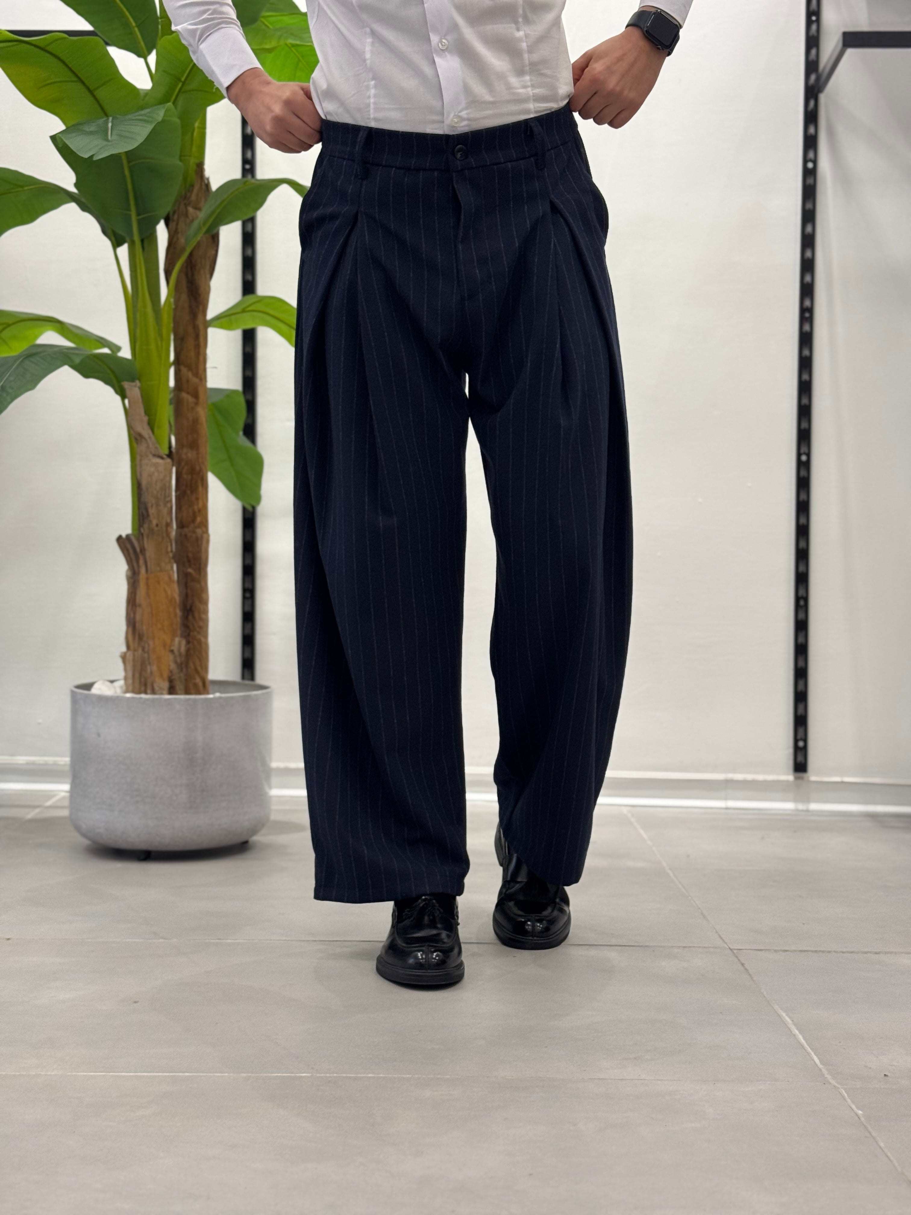 Pantalone Ampio Brooklyn - Gessato