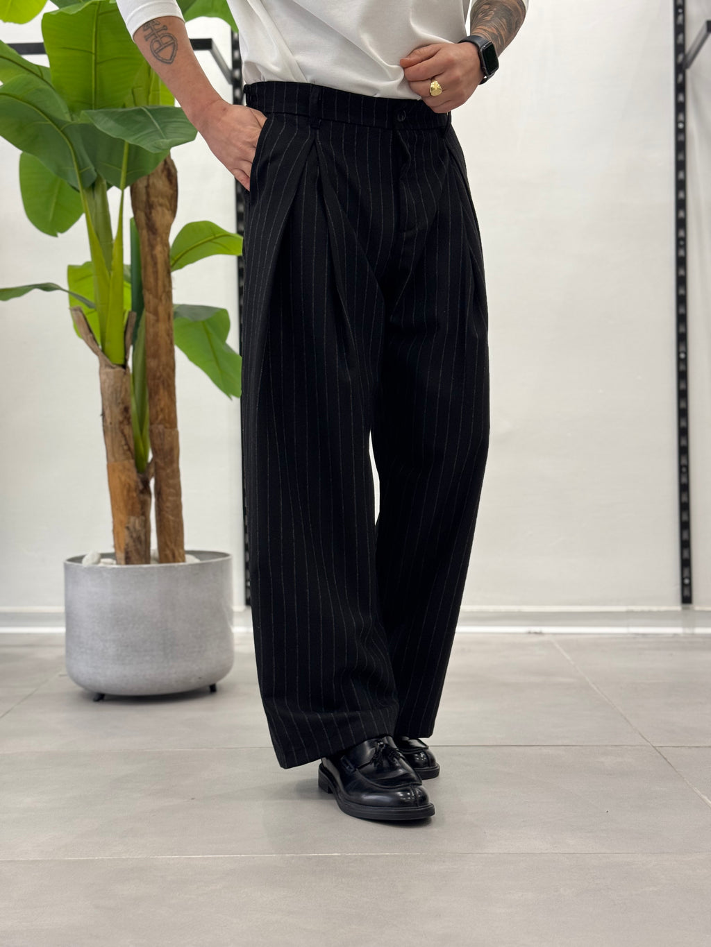 Pantalone Ampio Brooklyn - Gessato