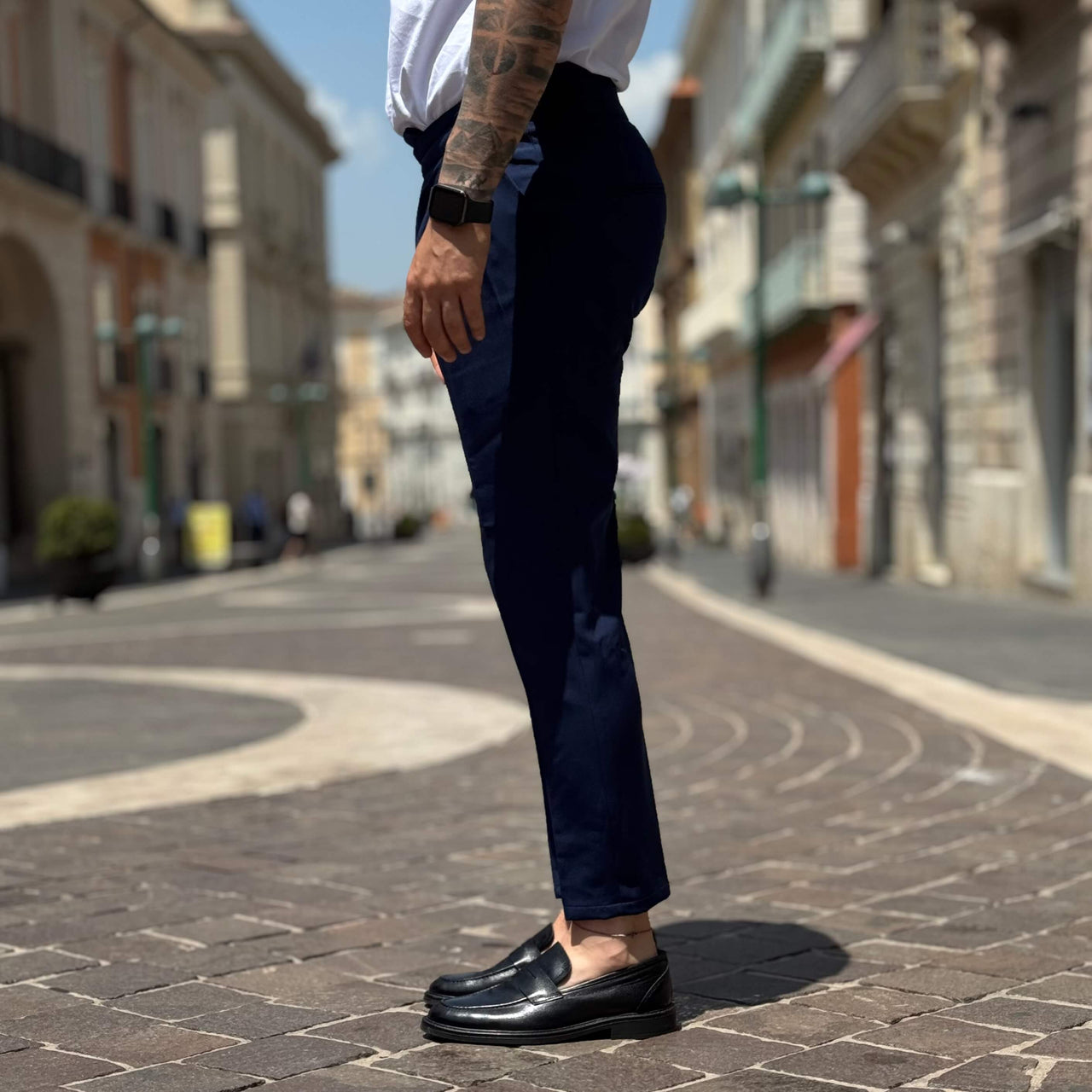 Pantalone Firenze vita alta con cinturini - FLAG STORE