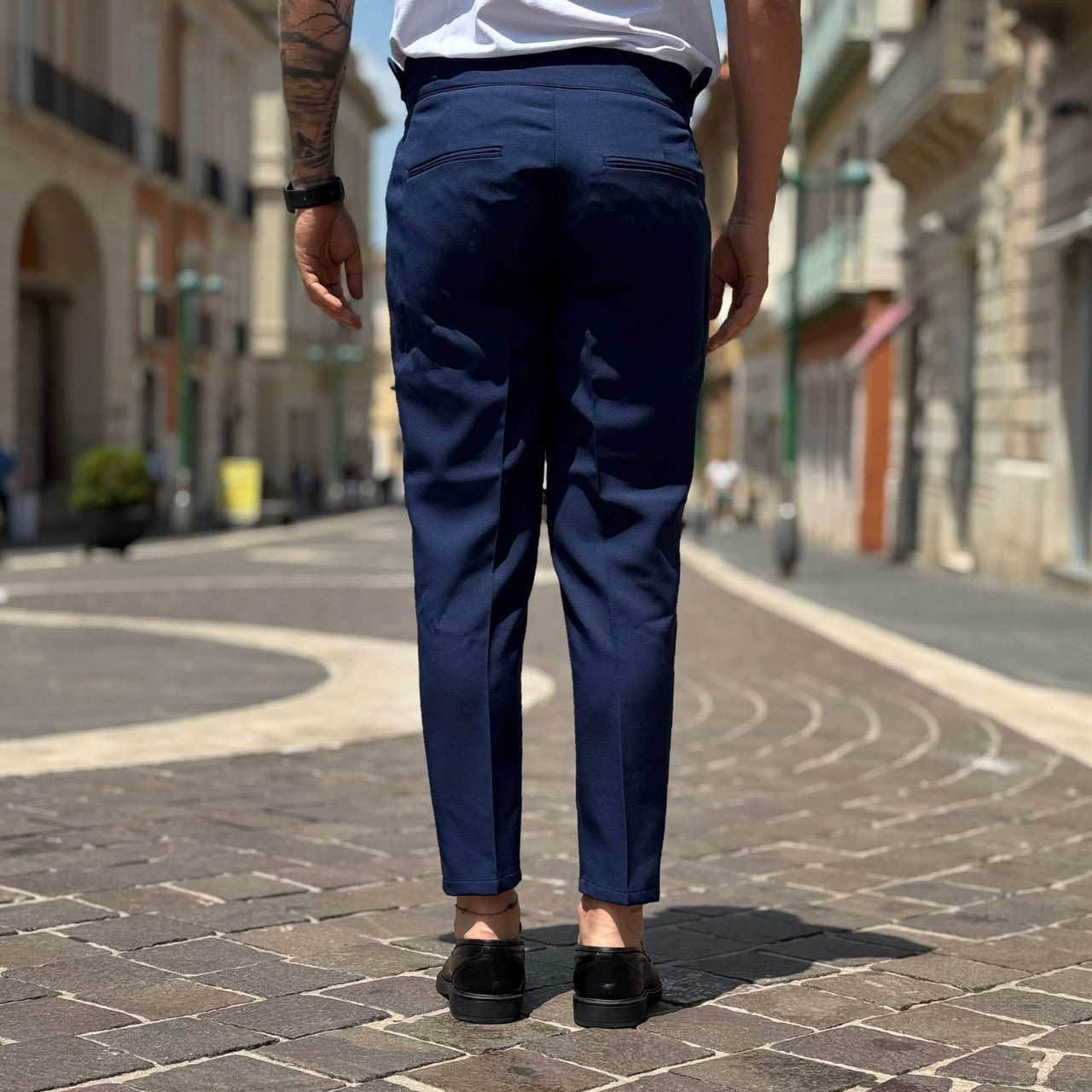 Pantalone Firenze vita alta con cinturini - FLAG STORE