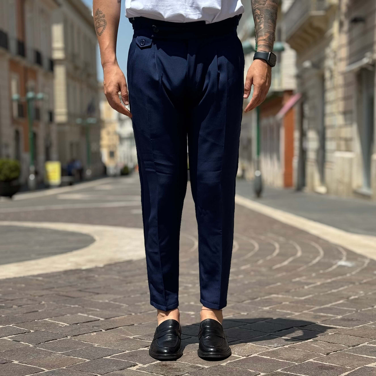 Pantalone Firenze vita alta con cinturini - FLAG STORE