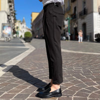 Thumbnail for Pantalone Nero a vita alta con cinturini laterali - FLAG STORE