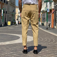 Thumbnail for Pantalone beige con Doppio Bottone - FLAG STORE