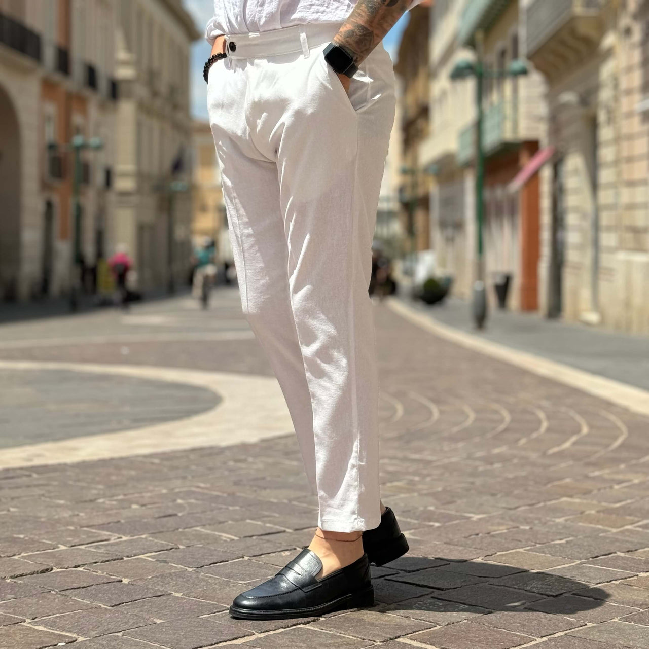 Pantalone bianco in lino - FLAG STORE