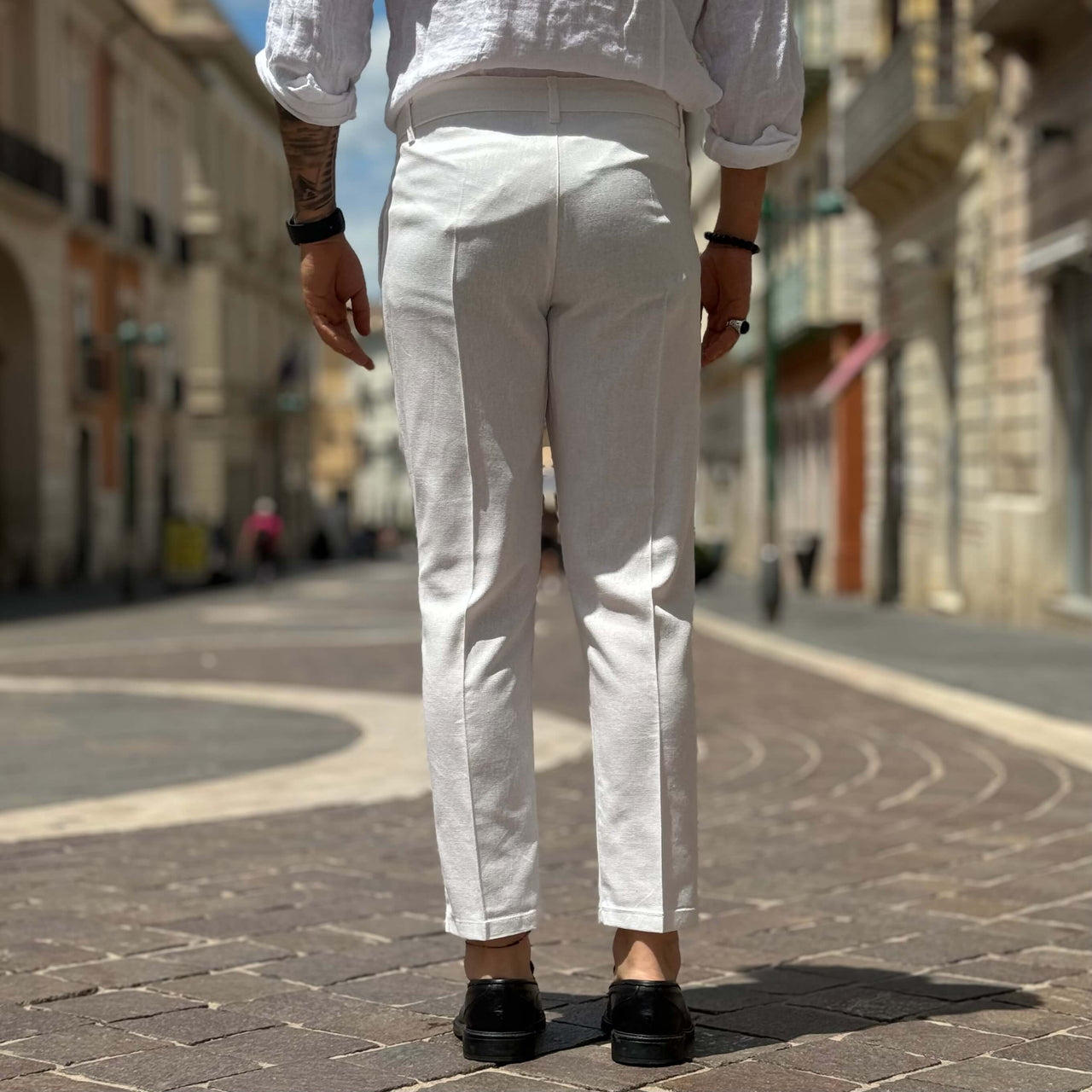 Pantalone bianco in lino - FLAG STORE