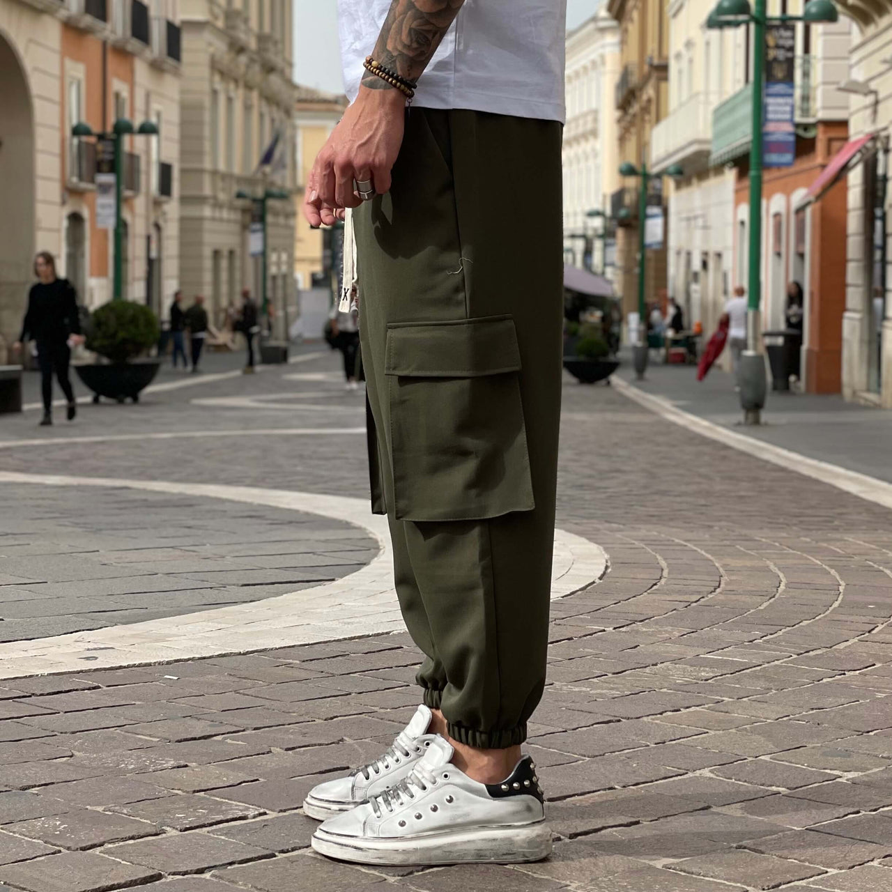 Pantaloni Cargo Pantaloni Verde Chiaro Pantalone Cargo FLAG STORE