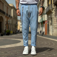 Thumbnail for Pantalone di Lino Azzurro - FLAG STORE