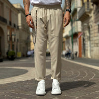 Thumbnail for Pantalone di Lino Tortora - FLAG STORE