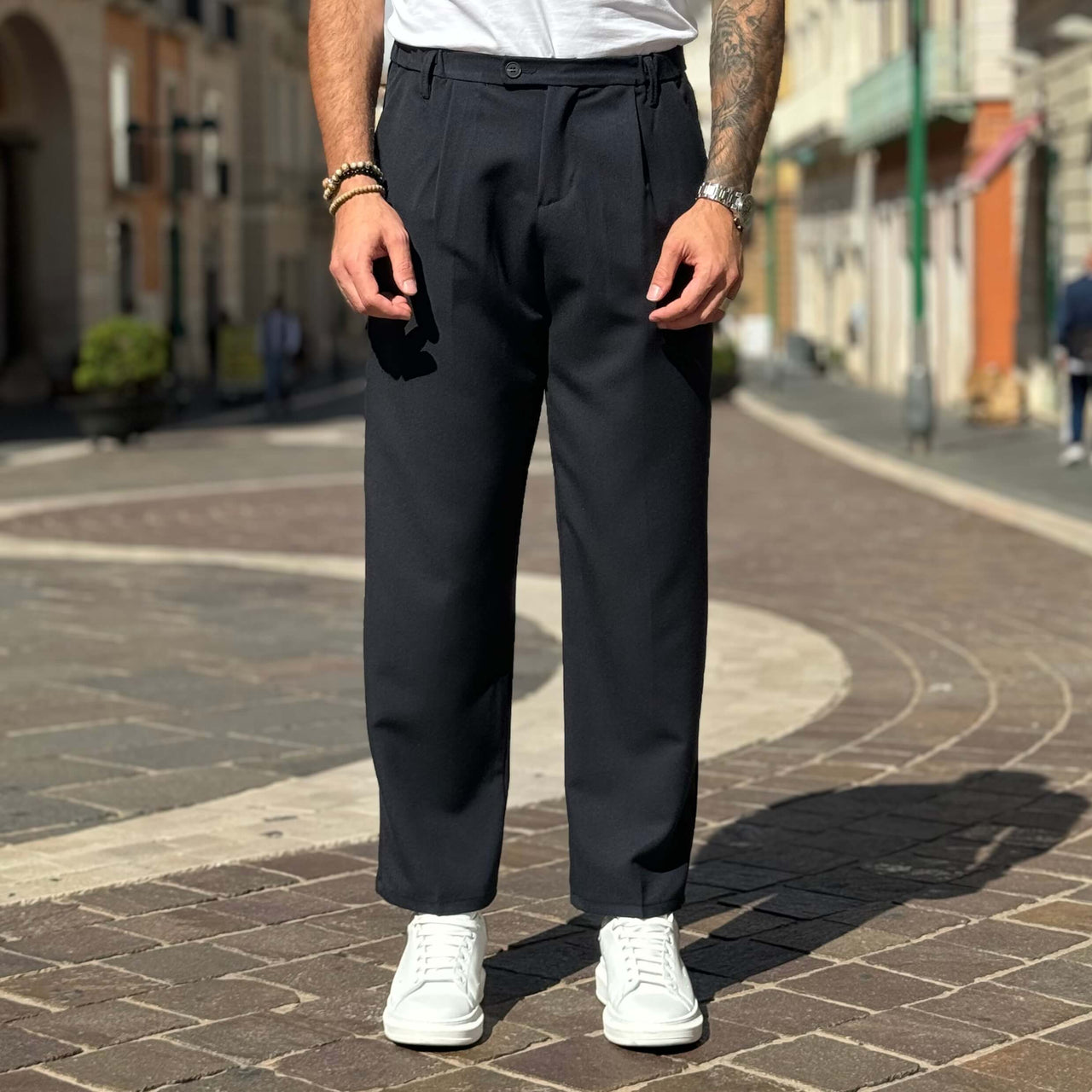 Pantalone gamba larga blu navy - FLAG STORE