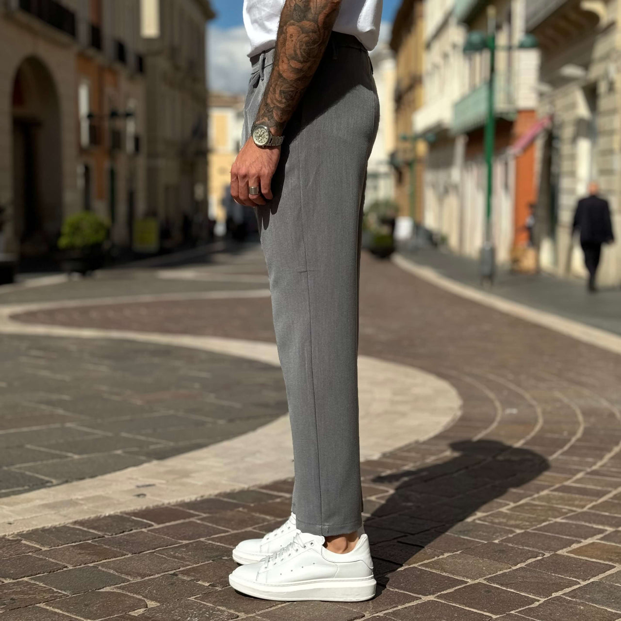 Pantalone gamba larga grigio - FLAG STORE