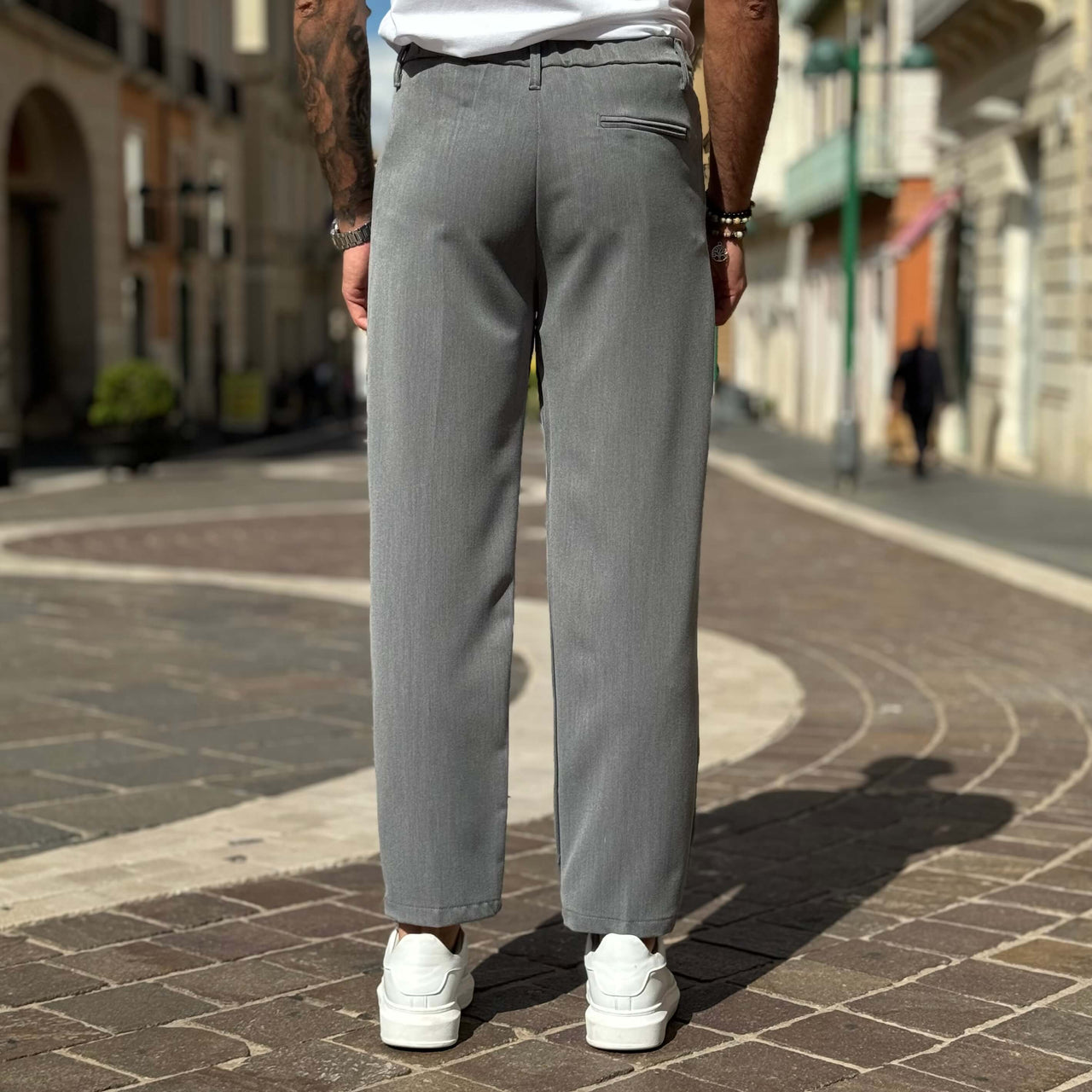 Pantalone gamba larga grigio - FLAG STORE