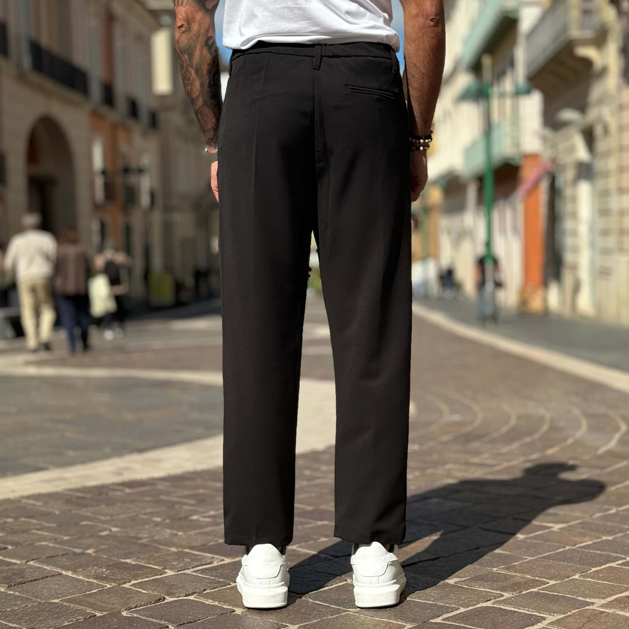 Pantalone gamba larga nero - FLAG STORE