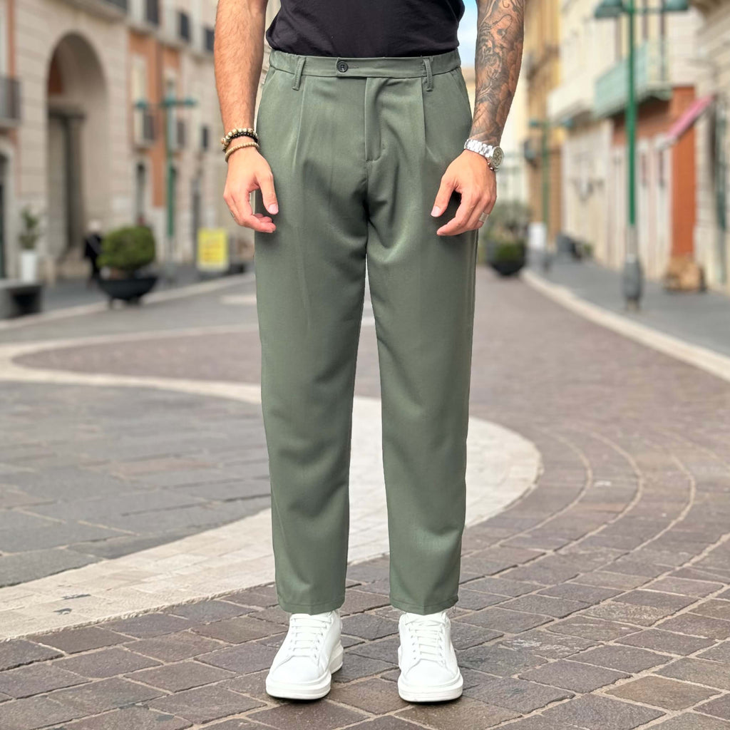 Pantalone gamba larga verde - FLAG STORE